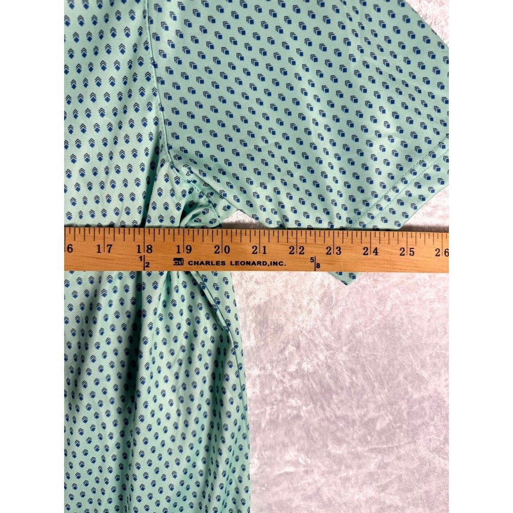 Greg Norman Mens L G Performance Fabric Polo Shirt Mint Green Diamond Print - Picture 6 of 9